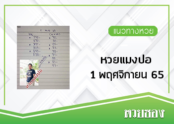 หวยแมงปอ 1/11/65