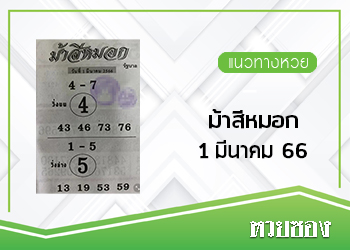 หวยม้าสีหมอก 1/3/66