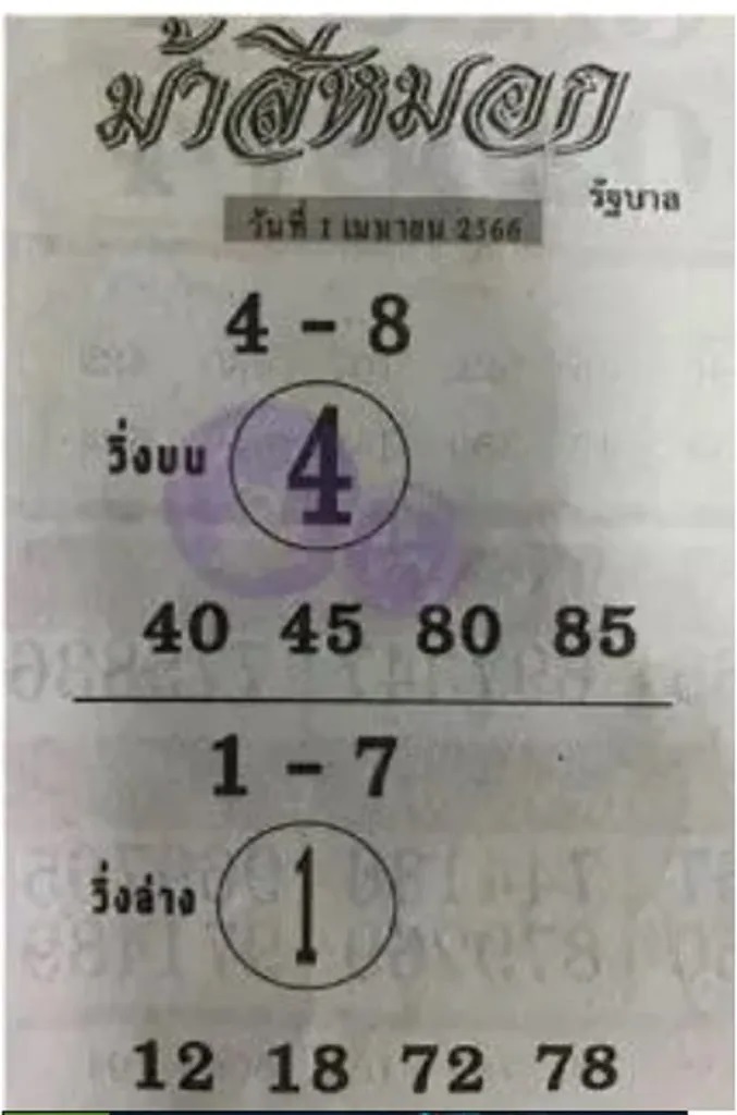 ม้าสีหมอก 1/4/66