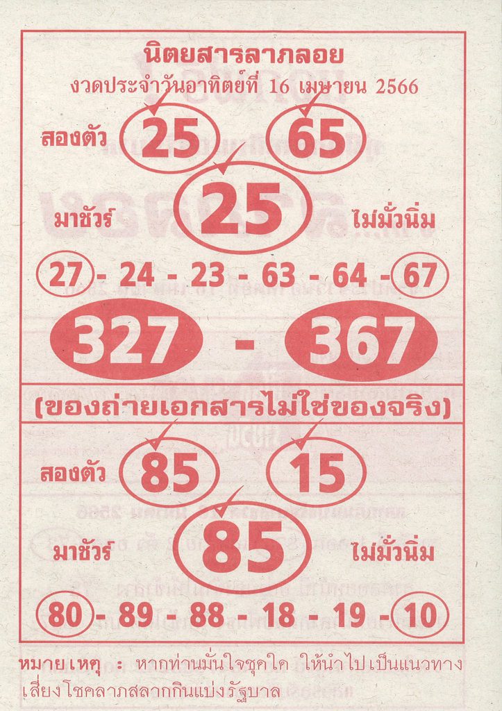 นิตยสารลาภลอย 16/4/66