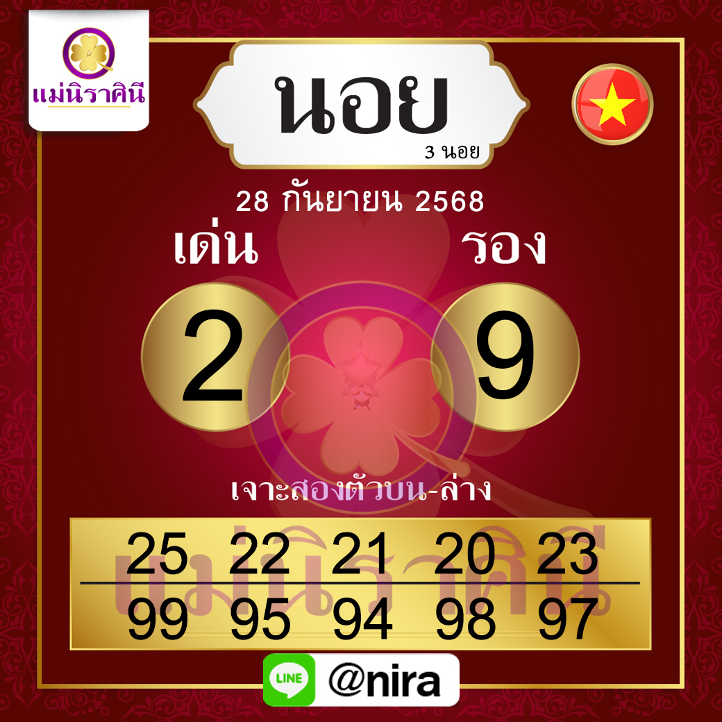 ฮานอยแม่นิราศินีแนวทางหวยฮานอย28-9-68