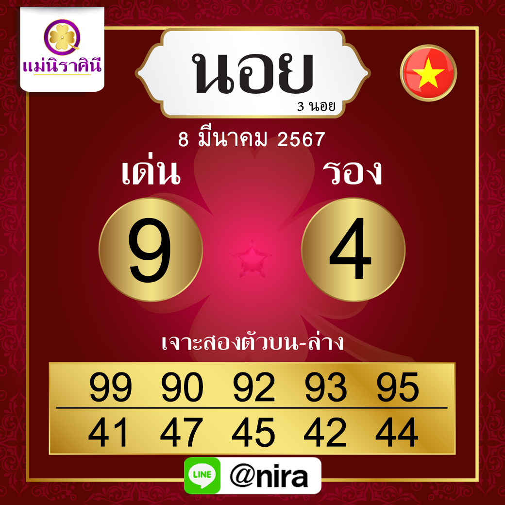 ฮานอยแม่นิราศินีแนวทางหวยฮานอย8-3-67