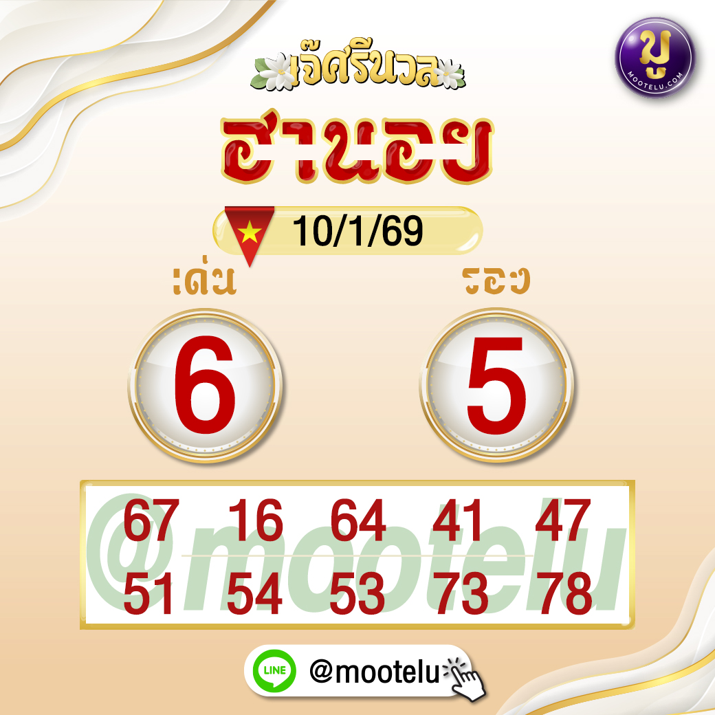 ฮานอยมูเตลูแนวทางหวยฮานอย10-1-69