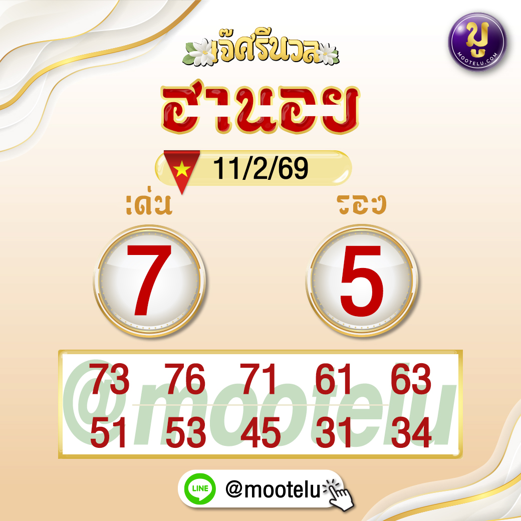 ฮานอยมูเตลูแนวทางหวยฮานอย11-2-69