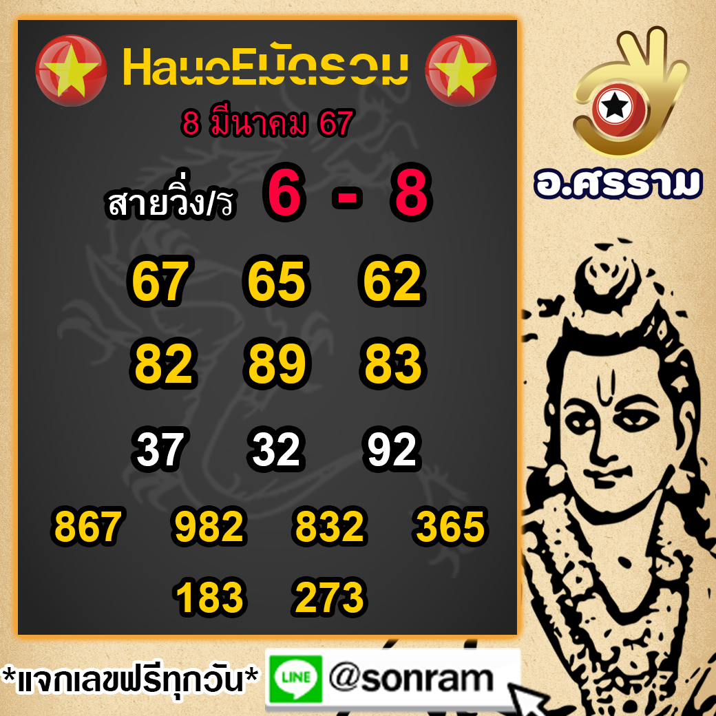 ฮานอยศรรามแนวทางหวยฮานอย8-3-67